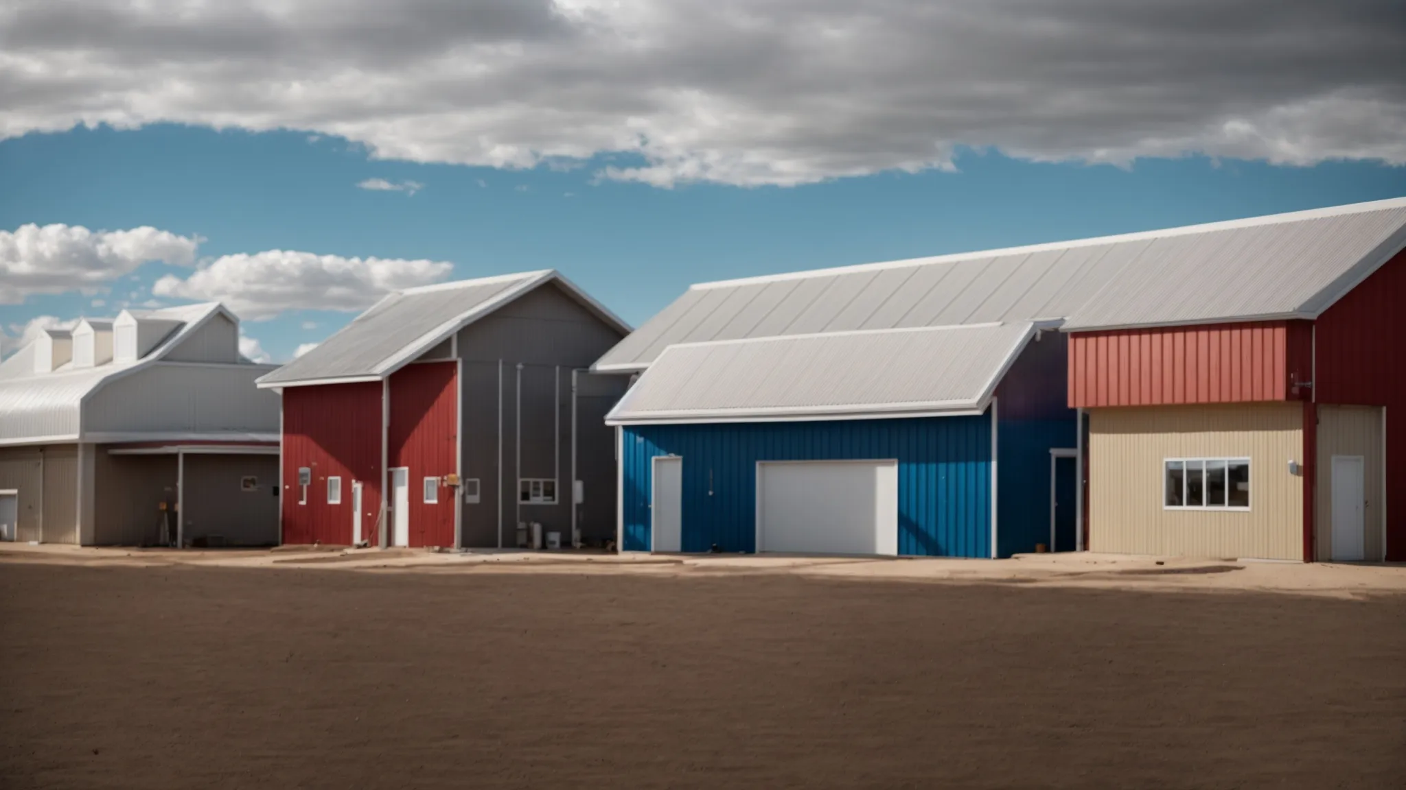 a trio of sturdy, durable roofs under a bright blue sky in souris, brandon, and virden.